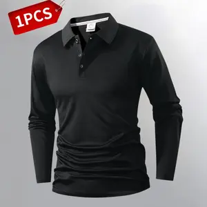 Men’s casual athletic short-sleeve polo shirt with a turn-down collar, breathable regular fit, suitable for everyday casual sports wear.