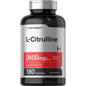 Horbaach L Citrulline Supplement for Men and Women | 2400 mg | 180 Capsules | Maximum Strength and Free Form | Non-GMO, Gluten Free