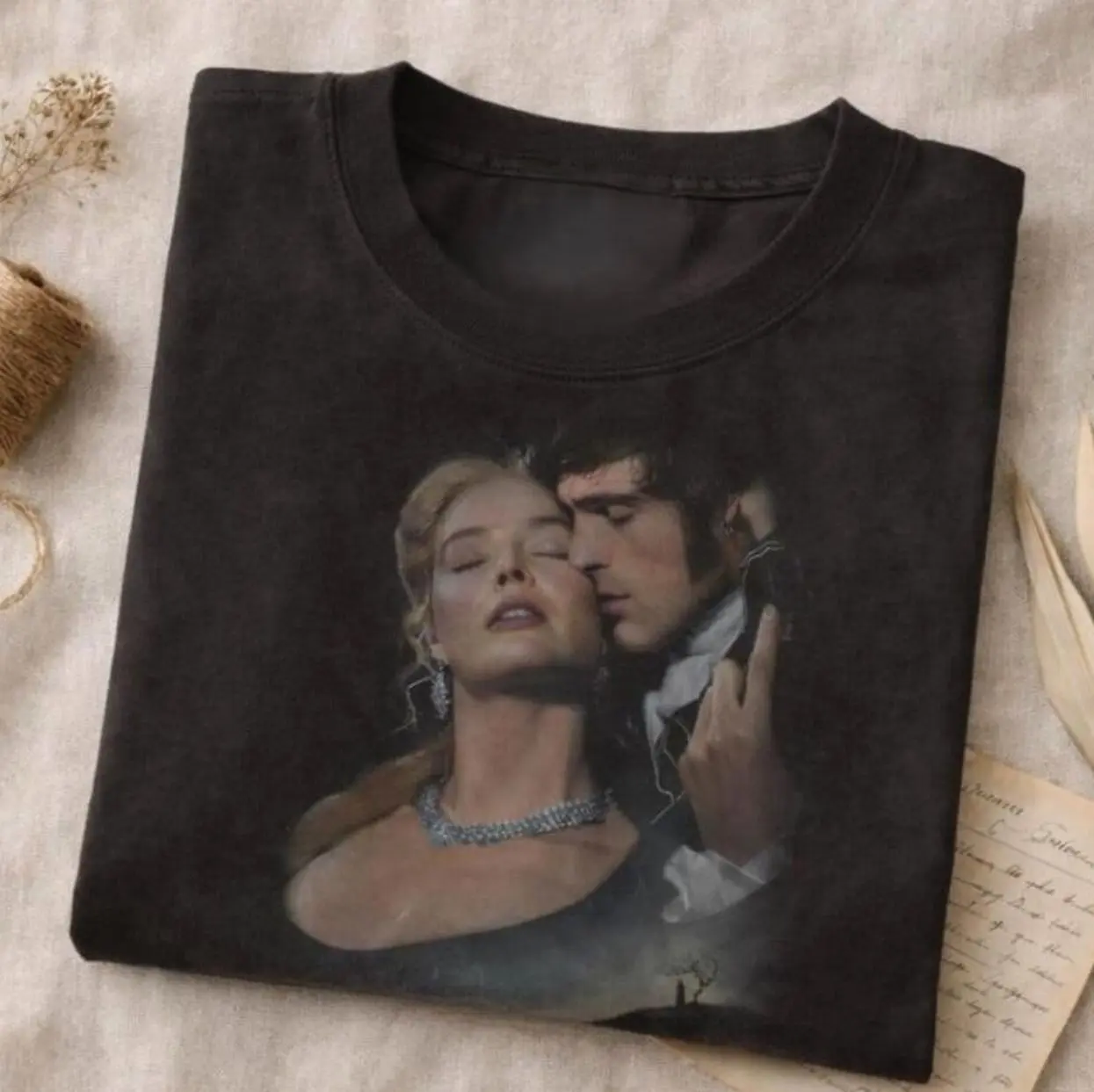 Wuthering Heights Inspired Classic Novel 2026 Tee, Emily Bookish Bronte Romance Tee, Margot Couple Robbie T-Shirt, Valentine Day Gift 8RF