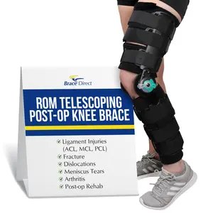 Brace Direct Post Op ROM Hinged T-Scope Knee Brace - Complete Support for Surgery & Injury Recovery