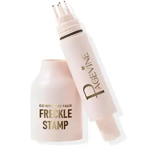 Freckle Stamp Pen,Fake Freckles Stain Marker Pencil Tool for Natural and Lifelike Sunkissed Face Freckle Makeup for Waterproof and Long-Lasting,Quick Dry 5-Point Faux Freckle Stamp Cushion