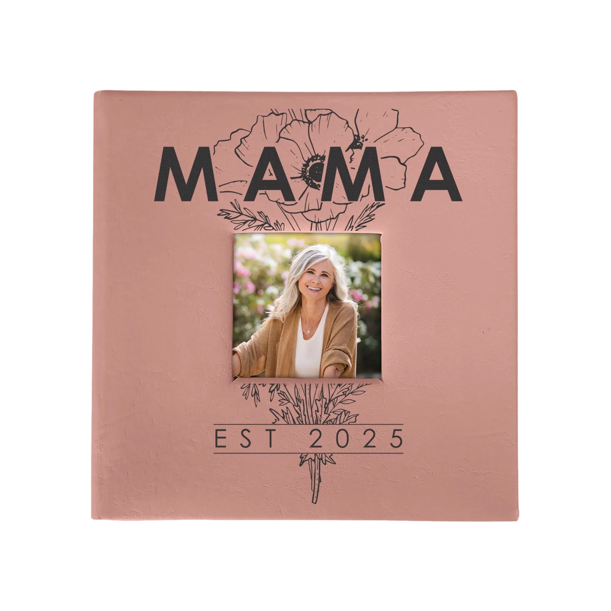 Mama EST. 2025 Floral Photo Album â€“ Personalized 200-Photo Motherhood Keepsake