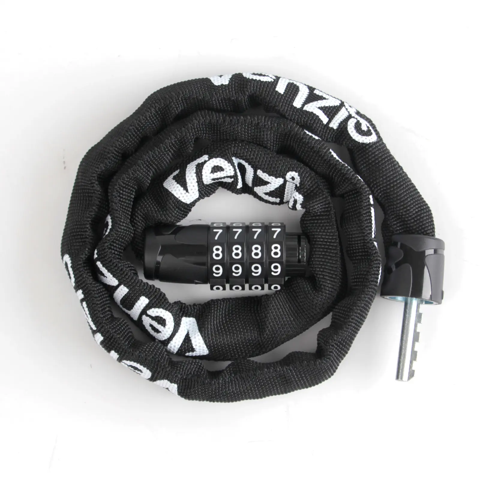 Venzio 4-Digit Keyless Combination Anti-Theft Chain Lock (4mm x 900mm/3FT) with Zinc Alloy Core, Fabric Sleeve - Tools & Hardware Padlock for Adults, Children, Bicycle, Ebike, Scooter Accessories, Bicycle Accessories, Ebike Accessories