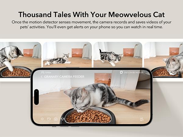 PETLIBRO Automatic Cat Feeder with Camera,1080P HD video, night vision, 5G Wi-Fi, 2-way audio, food sensor,motion alerts for pets