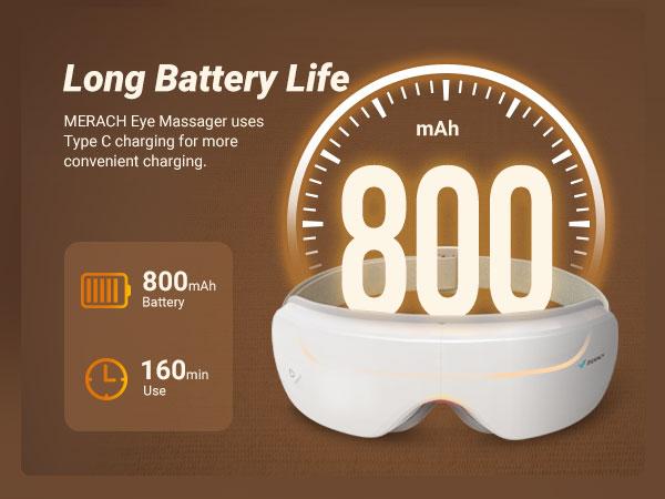 MERACH Eye Massager with Heat Compression and Bluetooth Music Eye Care Device for Relax Comfort Birthday Gift Ideas White Eye Massager