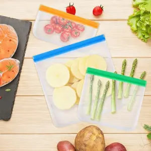 10 Pack Reusable Sandwich Bags, Dishwasher Safe Food Storage Bags, Leakproof Freezer Bags for Marinate Meats, Travel, Lunch, 2 Gallon 3 Sandwich 5 Snack