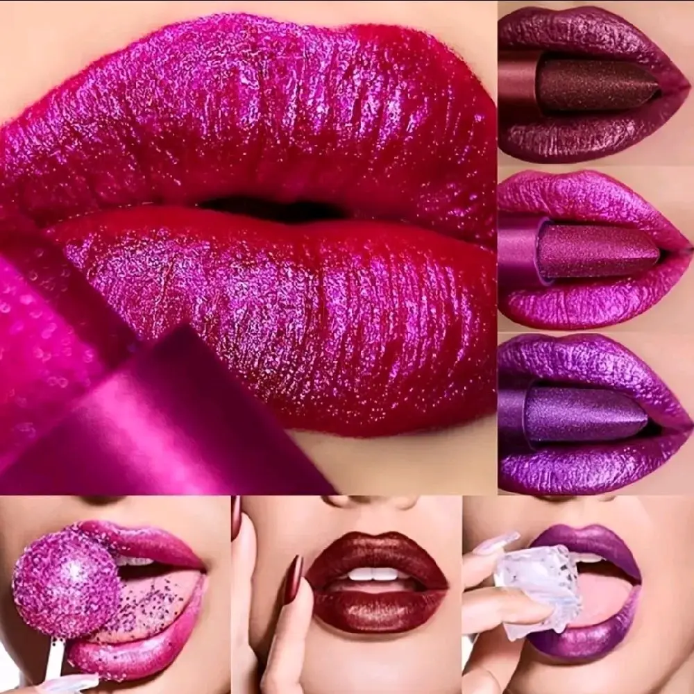 4pcs Metallic Matte Lipstick Waterproof Lip Gloss Set - lip shimmer  Pack Cosmetic Glossy for Various Occasions & Styling Needs