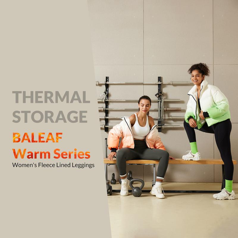 baleaf Women's Fleece Lined Water Resistant Legging High Waisted Thermal Winter Hiking Running Pants Pockets