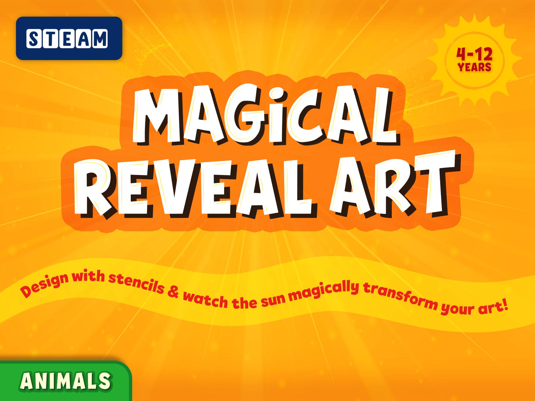 Skillmatics Sun Reveal Art Kit - Mess-Free DIY STEM Craft Kit for Kids, Design with Stencils, Create with Sunlight, Color with Markers, Gifts for Girls & Boys Ages 4 to 12