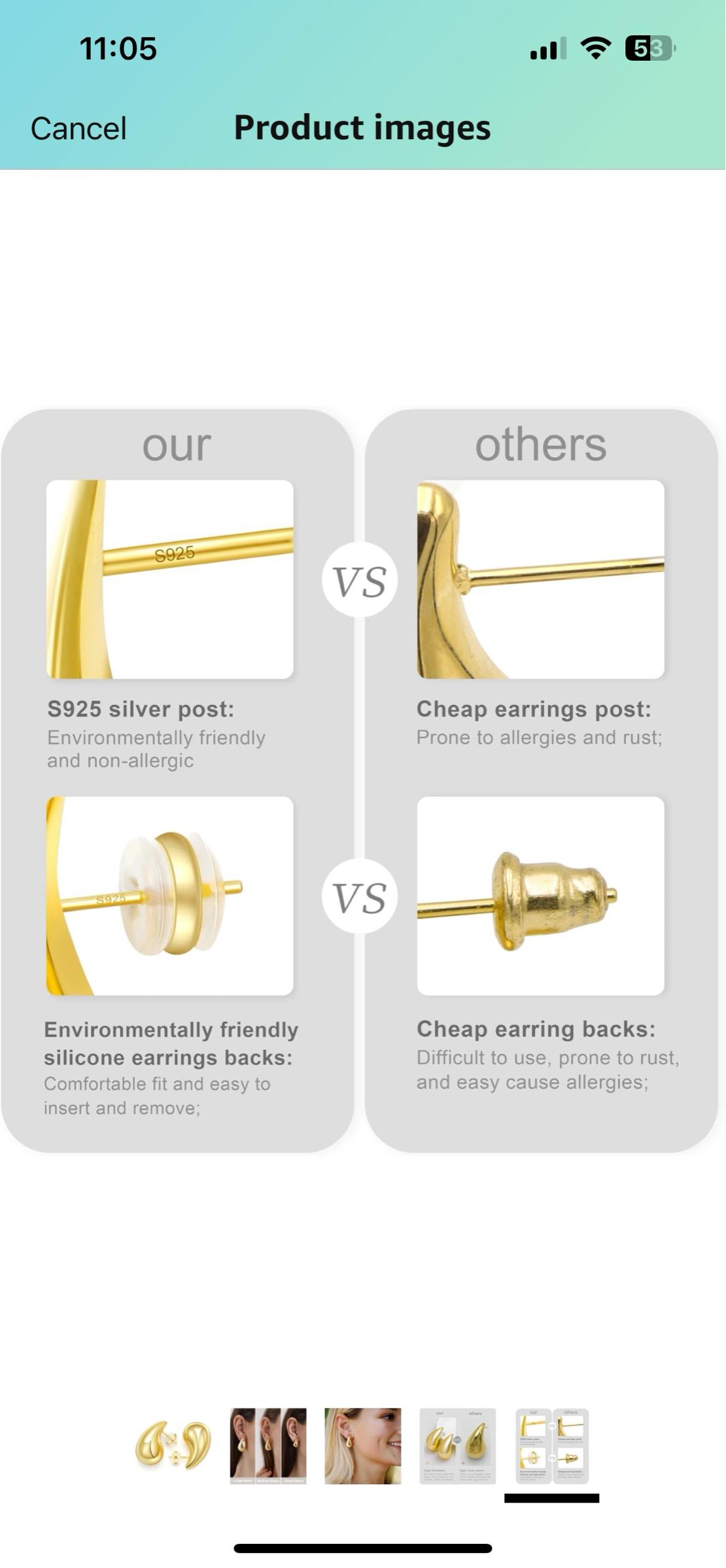 Amazon Chunky Gold hoop earrings (18K) trending this fall