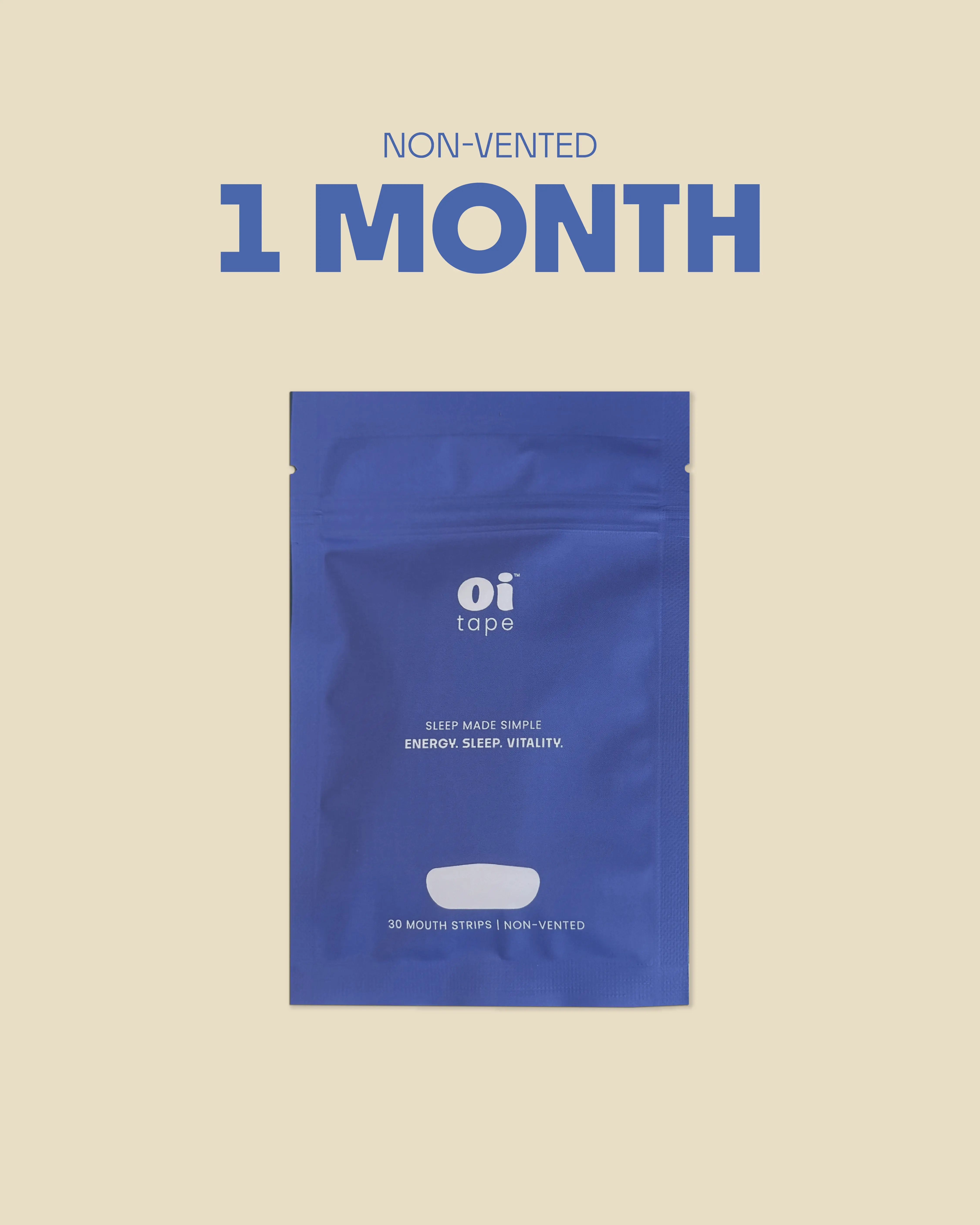 oi Tape Non-vented Mouth Tape 30 Strips Oral Hypoallergenic Safe on Facial Hair Made in USA for Snoring Prevention and Nasal Breathing oral tape