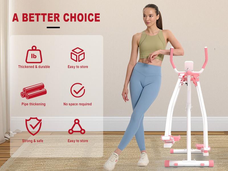 Live HOTWAVE Home SpaceWalker Aerobic Stepper - Foldable Lightweight Portable Cardio Equipment for Men & Women - Safe Joint Exercise for Buttocks Legs & Abdomen - Carbon Steel & Rubber Pads