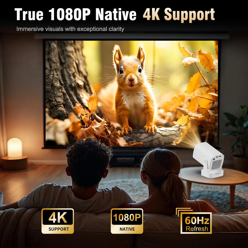 [US warehouse] Magcubic HY310 Projector Native 1080P 330ANSI Auto Focus Keystone Correction 4K Videosource Supported BT5.4 WIFI6 60Hz Reflash Home Cinema Mini Projector 130"Screen Audio Airmouse Built-in Speaker Allwinner H713 180°Flexible Rotating