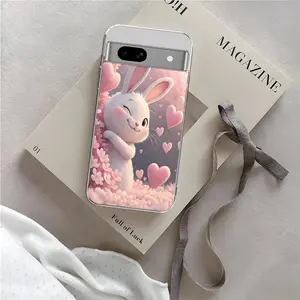 Cute Easter Bunny Case - Funny Rabbit Butt & Pink Heart Aesthetic Cover for Google Pixel 7a-975