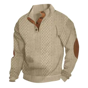 Men's Shirt Street Style Stand-Up Collar Pullover