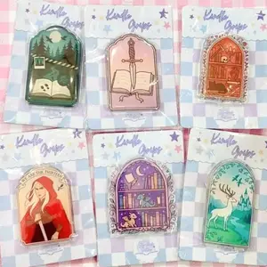 Fantasy Bookish Phone Grip Collection, Magical Library & Fairy Tale Designs, Magnetic Kindle & Phone Holder, Gift for Readers