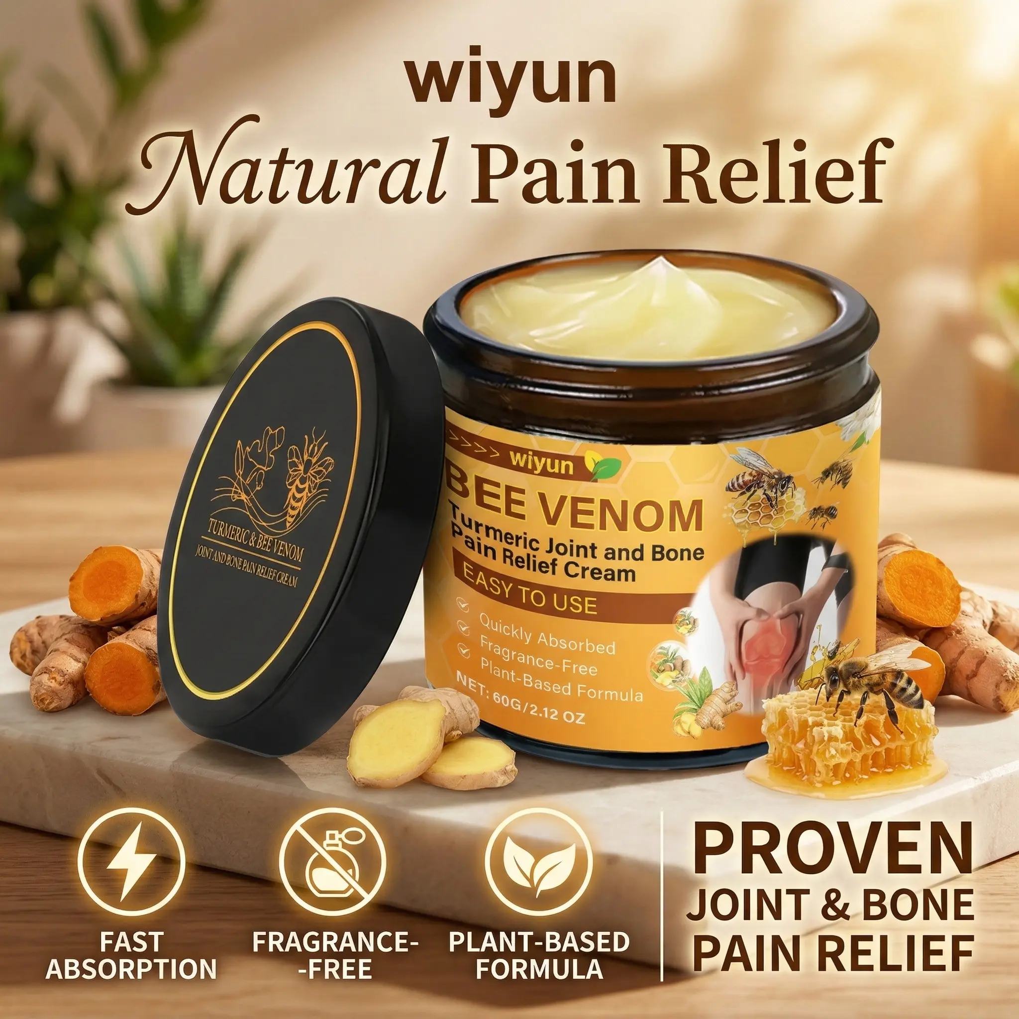 Bee Venom & Turmeric Joint Relief Cream - Advanced Bone Therapy for ...