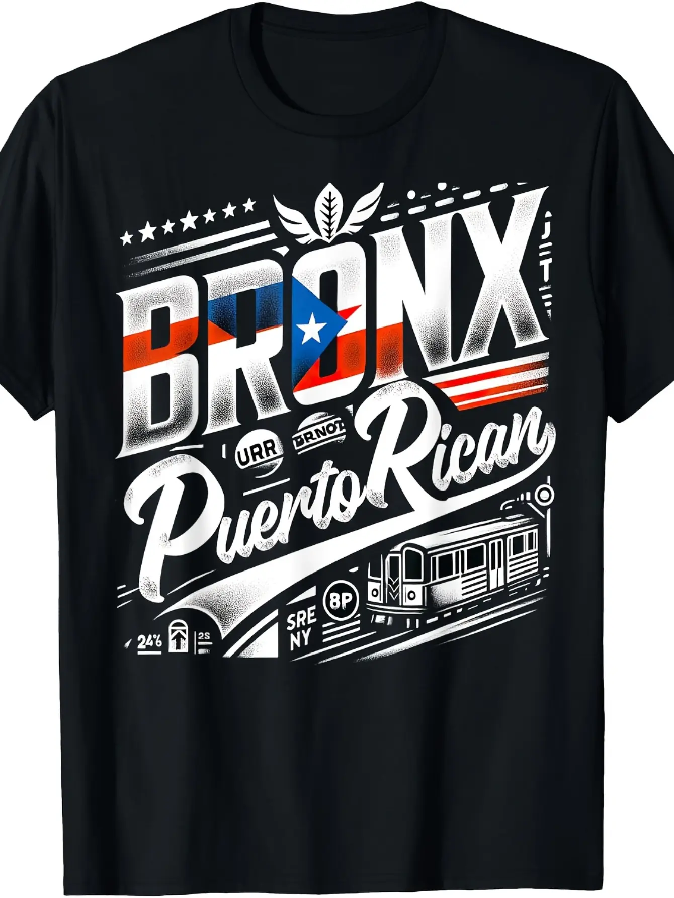 Bronx Puerto Rican Pride  Cotton T-Shirt - Breathable & Soft, Short Sleeve, Crew Neck, Cartoon Print Tee for Men |   Machine Washable