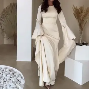 2025 Autumn New Middle Eastern Women's Fashion Dubai Abaya Slim Fit Waist-Cinching Elegant Dress for Women gym wear