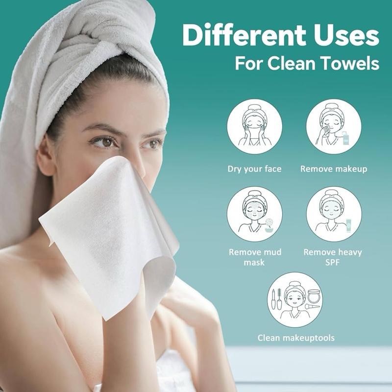 Mini Disposable Face Towel, 1/2/4 Packs Face Towelettes for Washing & Drying, Soft Thick Tissues, Soft Dry Wipes Facial Tissue for Travel, Camping, Home Hand Wipes and Other Outdoor Activities Use, Toilet Napkin