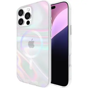 Case-Mate Soap Bubble iPhone 16 Pro Max Case [Compatible with MagSafe] - Stylish Phone Case with 12ft Drop Protection - Premium Magnetic Cover for iPhone 16 Pro Max - Iridescent