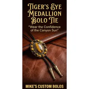 TIGER'S EYE MEDALLION BOLO TIE