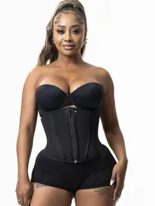 SNATCHED BODY BBL & Lipo Waist Cincher for Women - Hourglass Powernet Faja, Very High Compression, Adjustable Zipper Shapewear, Tummy Control, Stage 4 Colombian Waist Trainer, 15 Flexible Inner Bones, Flat Front Zipper - Elastic