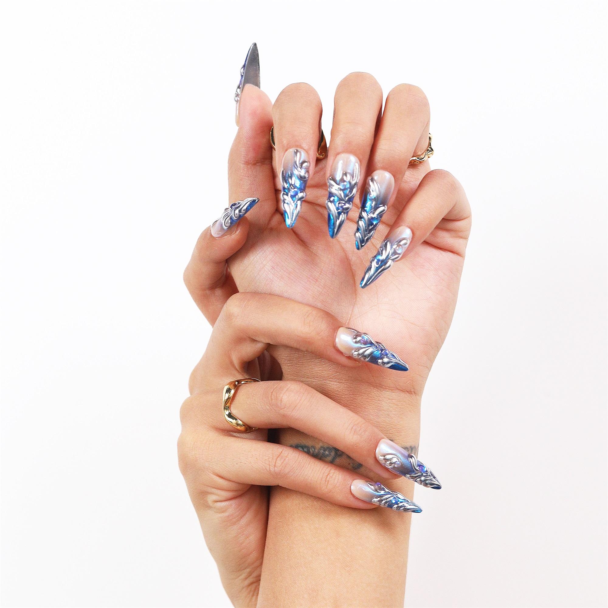 NailVesta STILETTO COLLECTION – 100% Handcrafted 3D Press-On Nails | Reusable, Long-Lasting, Salon-Quality