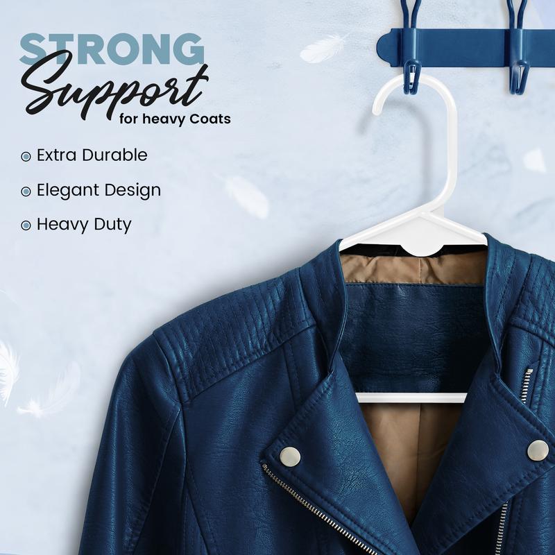 Utopia Home Plastic Hangers – Clothes Hangers with Hooks, Durable & Space Saving – 50 Pack & 100 Pack (Black or White)