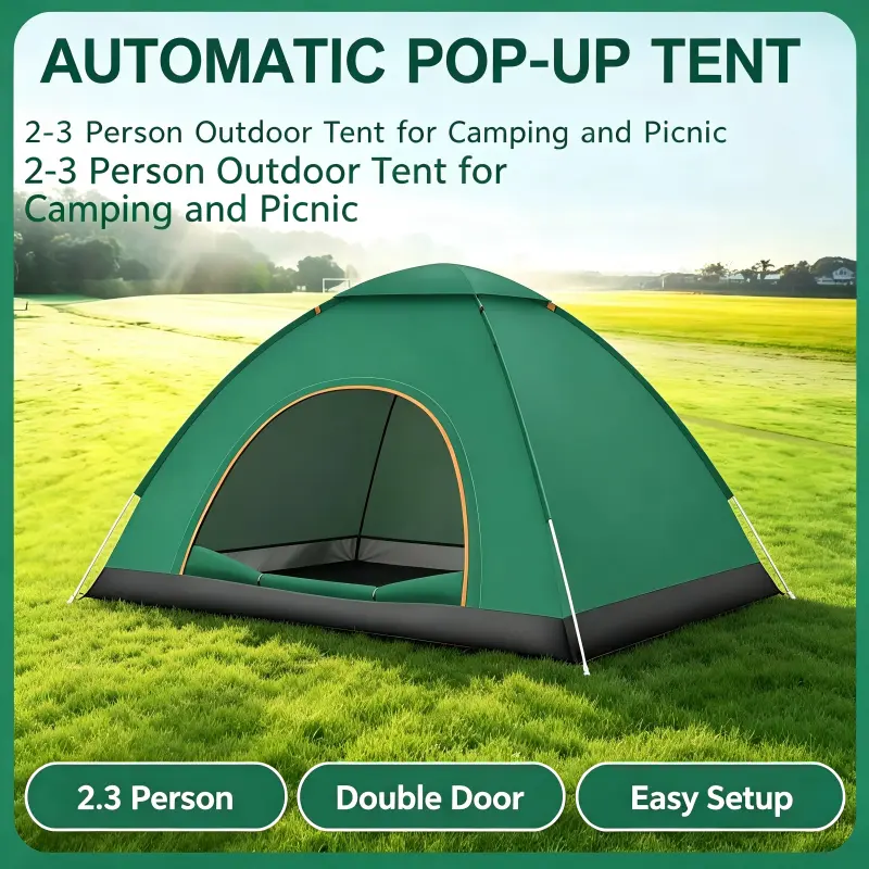 2-Person Lightweight Frame Outdoor Camping Tent - Lightweight Shelter, Easy Up Instant Setup Shelter, Sunscreen, Rain Fly, Carrying Bag for Backpacking (Sacramento Stock), Easy Up Tent, Polyester, Carbon Fiber, Foldable, Family Tent, Compact