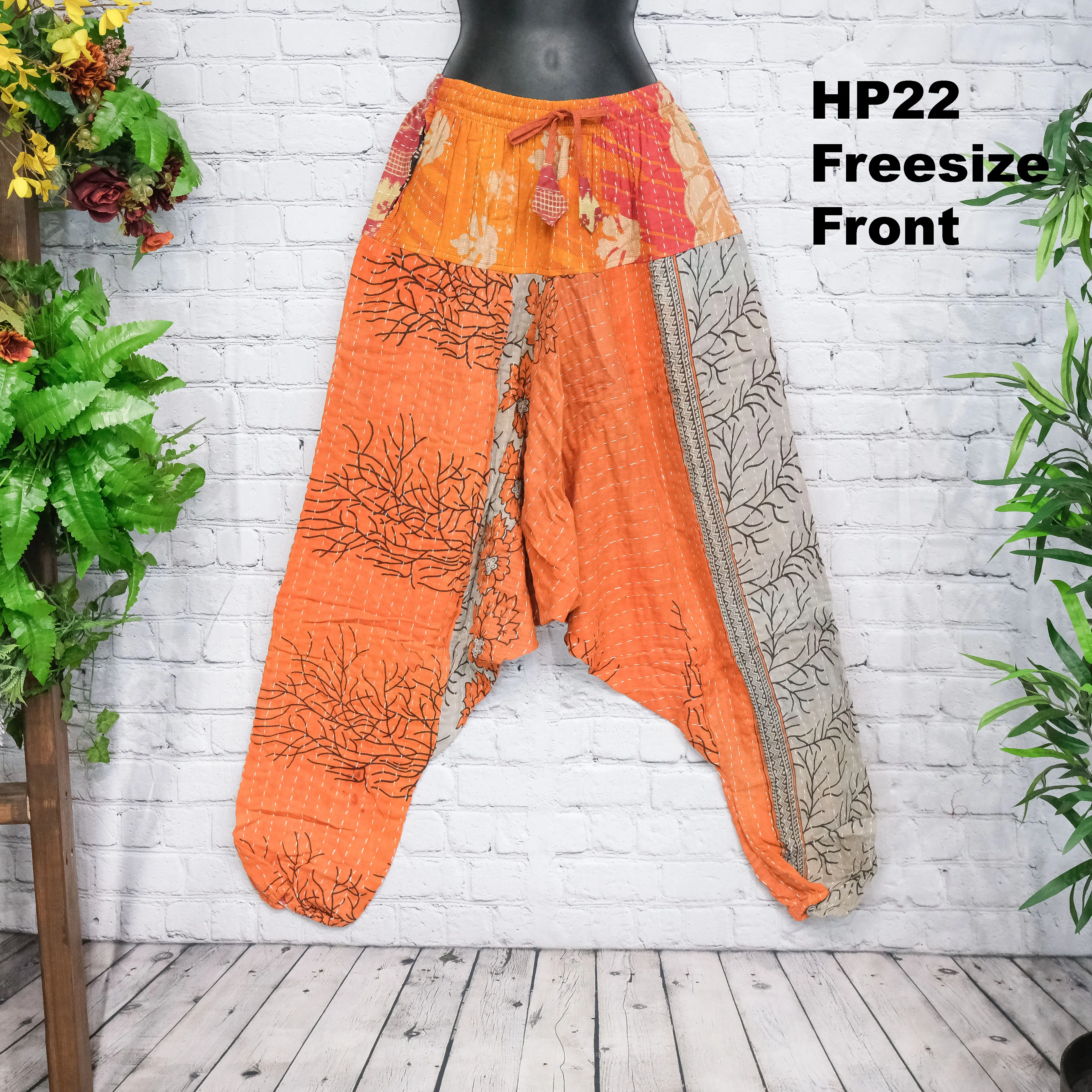 Cotton Kantha Pants, Recycled Pants, Hippie Harem Trousers, Upcycled Fashion, Boho Kantha Unisex Baggy Pants, Low Crotch Pants, 90s Style, Aladdin Men/Women Yoga Pants, Handmade Boho CLothing