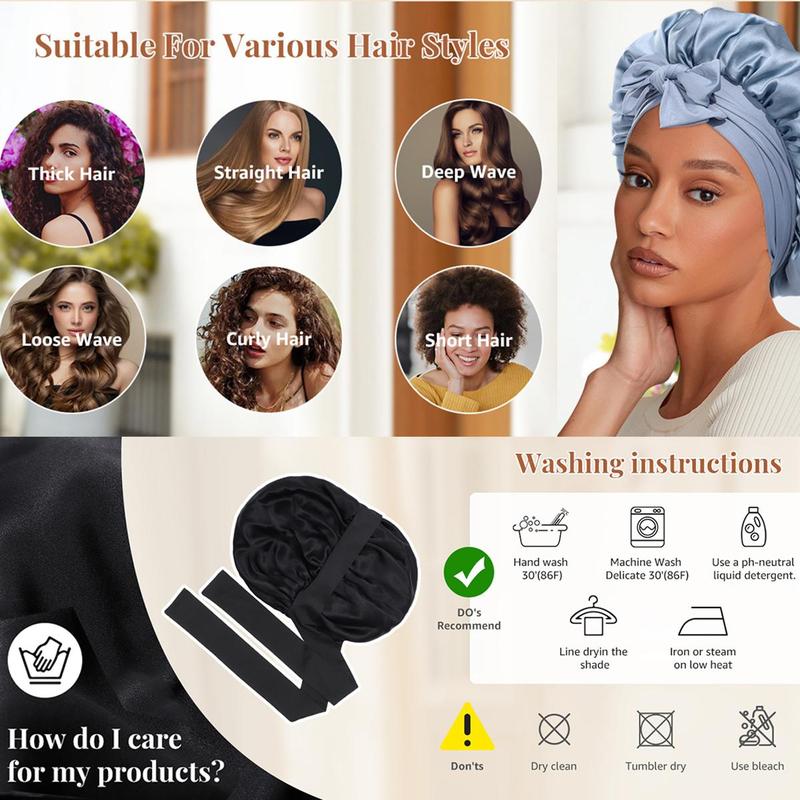 AWAYTR Silk Bonnet for Sleeping Women 100% Mulberry Silk Bonnets Double Layered Night Cap with Tie Band Reversible Hair Bonnet Sleeping Hair Wrap Pink Haircare Cap Heatless AWAYTR Silk Bonnet for Sleeping Women 100% Mulberry Silk Bonnets Double Layered Night Cap with Tie Band Reversible Hair Bonnet Sleeping Hair Wrap Pink Haircare Cap Heatless
