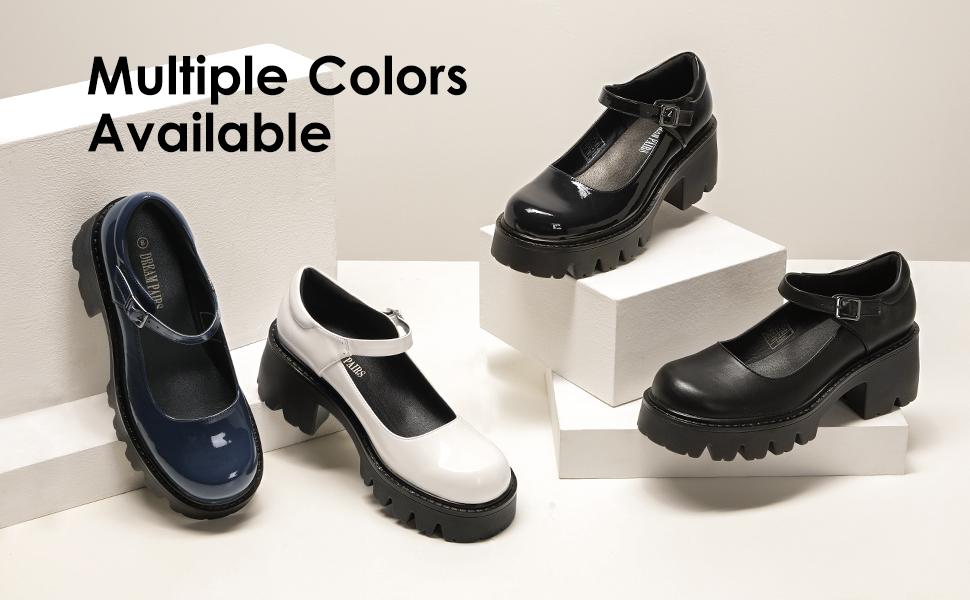 Dream Pairs Women's Mary Janes Shoes Platform Dress Low Heel Chunky Pumps Round Toe Ankle Strap Pumps Shoes  '90s retro Oxfords