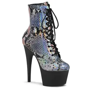 Pleaser Adore-1020SP Women's Snake Print Ankle Boot, All-Seasons Print Footwear