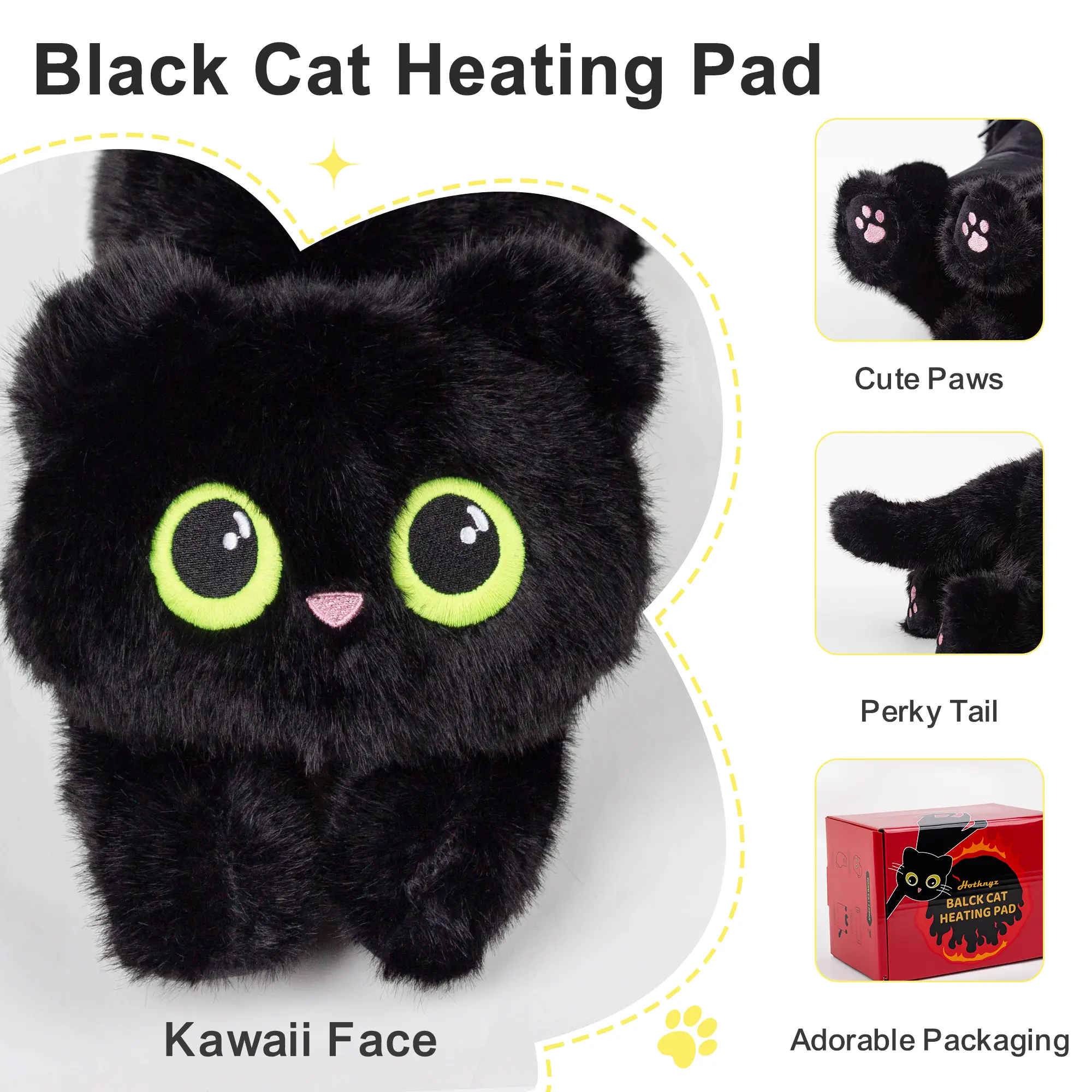 HOTHUGZ Heating Pad - Cute Soft Plush Heating Pad for Cramps