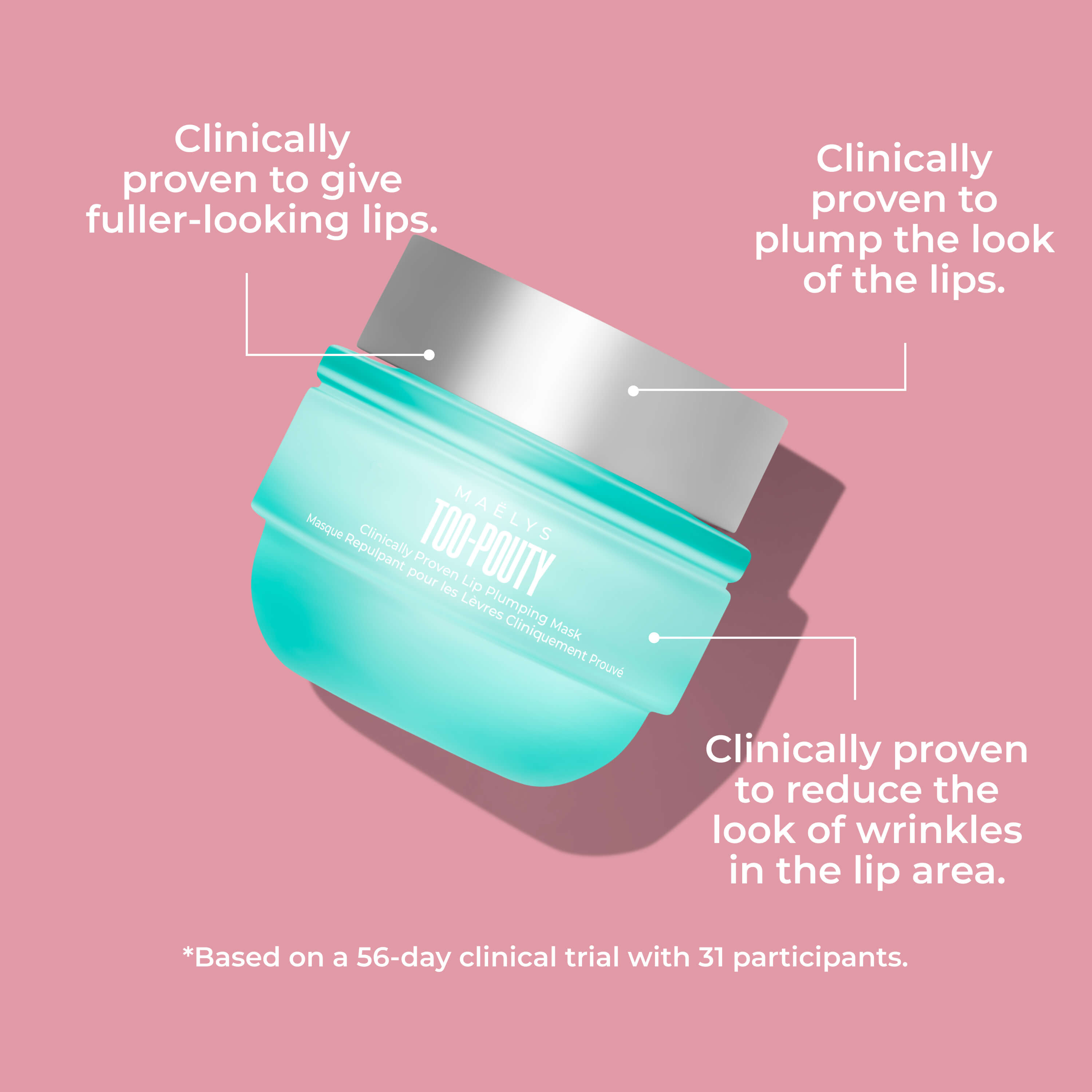 MAËLYS TOO-POUTY Clinically Proven Lip Plumping Mask -  for Plumper, Smoother-looking Lips Skincare Comfort