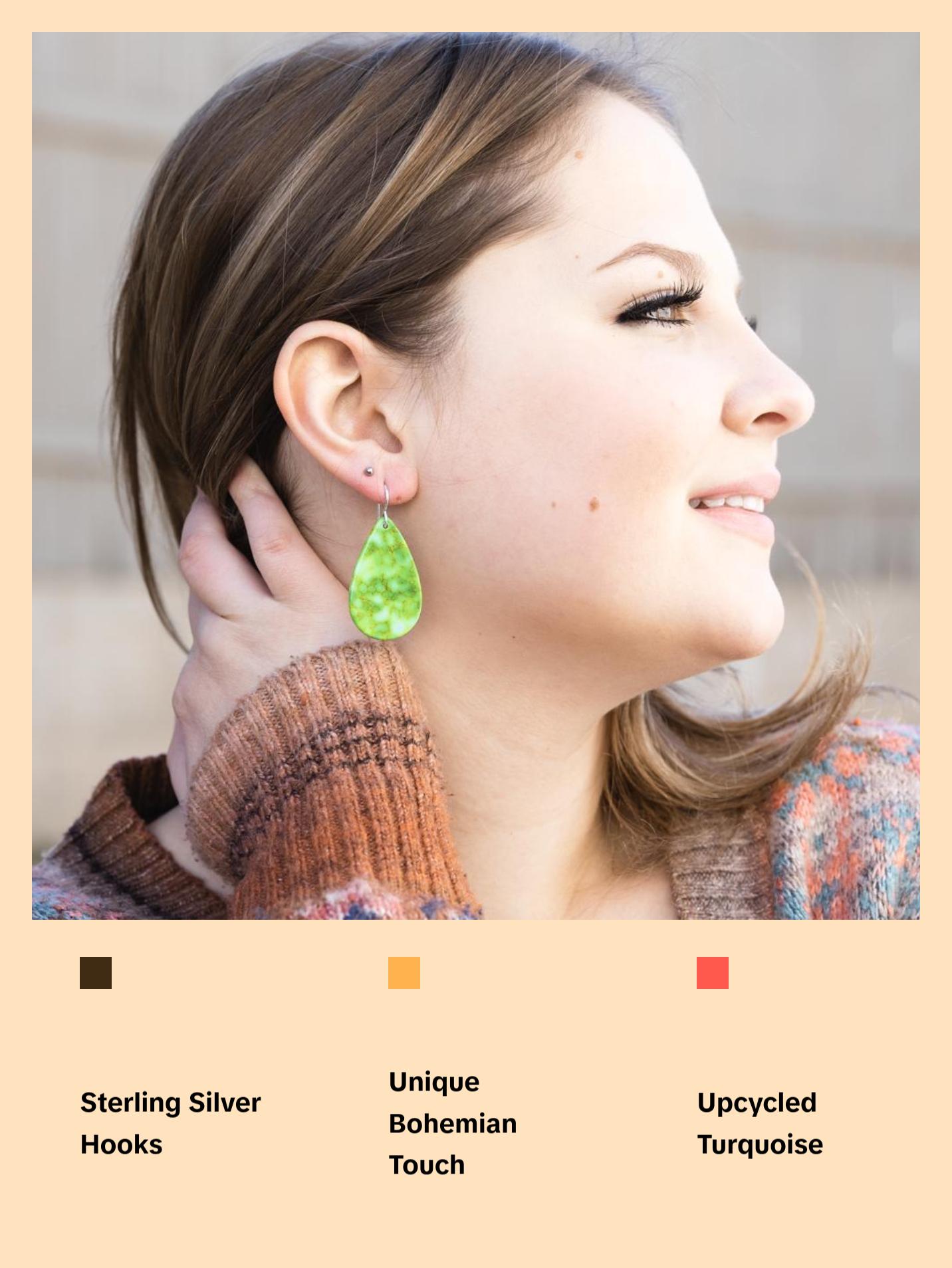 Radiante: Upcycled Sonoran Green Earrings