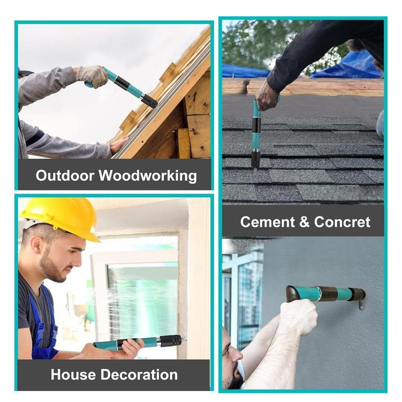 Manual Mini Steel Nail Gun with 100 Nails,5 Gears Power Adjustment,Integrated Air Nailer for Concrete & Woodworking.