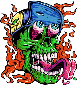 Trippy Zombie DTF Heat Transfer Press-Ready Transfer Only MTO High-Quality Vibrant Design for DIY Creators & Custom Apparel Businesses