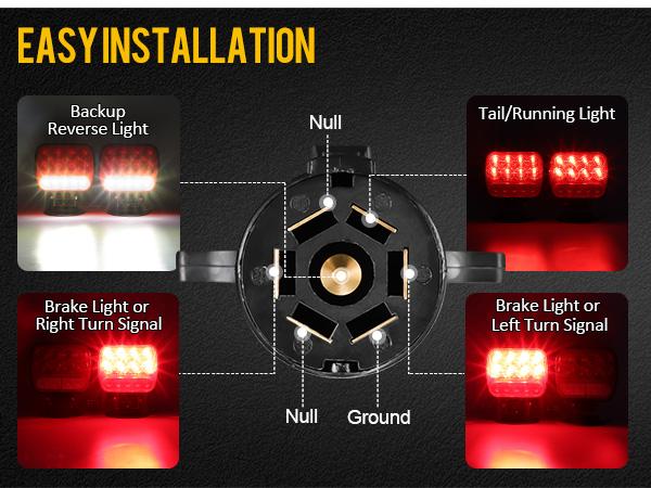 Partsam LED Towing Tail Light Kit for Trucks Trailers
