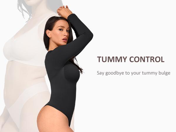 FeelinGirl # Livestream Long Sleeve Thong Bodysuit  for Tummy Control Womenswear Seamless