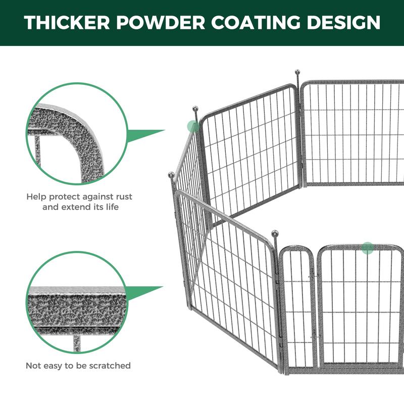 FXW Aster Dog Playpen Designed for Yard, 24"/32"/40 Height, 8/16 Panels