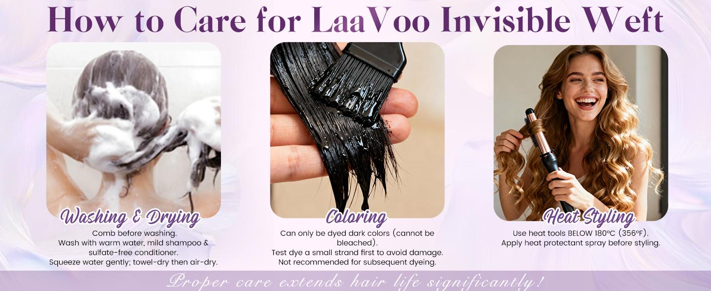 LaaVoo Hand Tied Genius Weft Hair Extensions Human Hair Virgin Human Hair Sew in Hair 50 Gram- 80 Gram SpringStatements