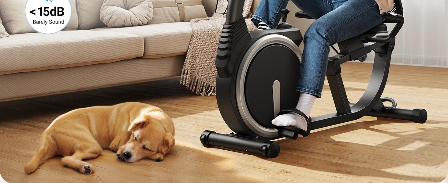 Merach Recumbent Exercise Bikes for home, Light Commercial High-end Recumbent Bike for Seniors Adults, Magnetic Recumbent Exercise Bike with Smart Bluetooth and Exclusive App, LCD, Heart Rate Handle