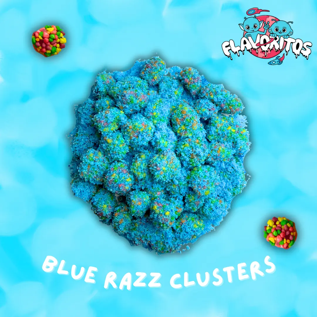 Blue Raspberry Nerd Clusters - Flavoritos Sour and Sweet Powdery and Crunchy Gummy Candy Snack Bonbon