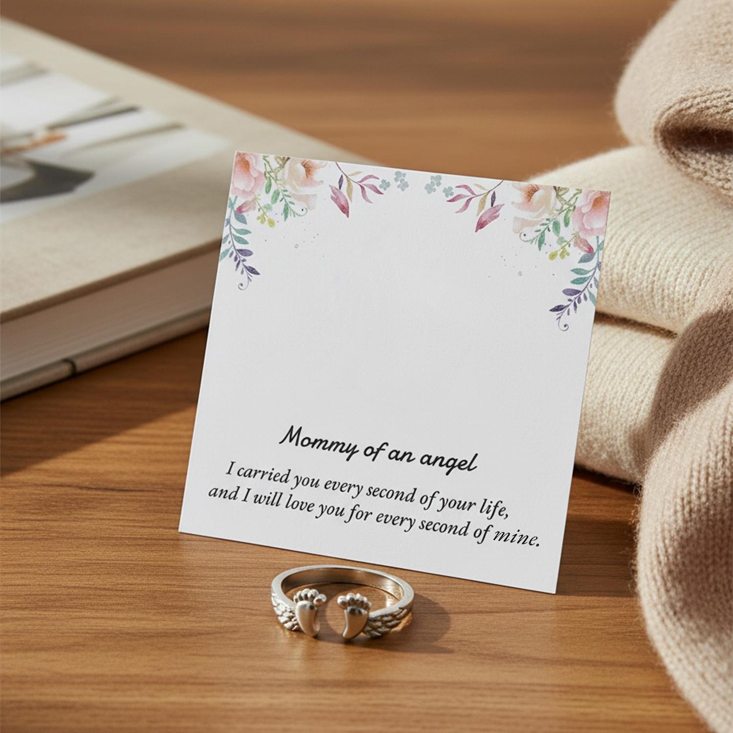 Adjustable Letter & Wing Ring | Personalized Angel Cuff Ring for Daily Wear