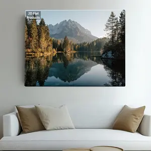 2D Flat, 2D Flat, 2D Flat 1pc Poster Valentine'S Day Paintings Decorative Signs & Plaques Photograph of Hintersee Lake in Austria Suitable for Family Gatherings And New Year'S Decorations in Bedrooms Or Living Rooms	