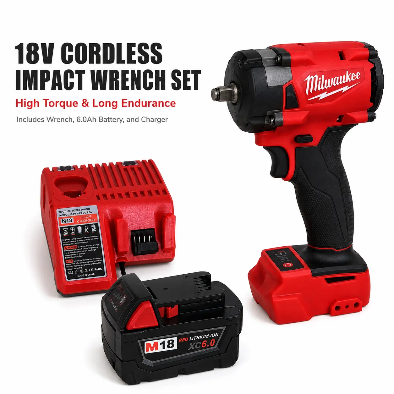 Milwaukee M18 Series Brushless High Torque Impact Wrench Kit - 3/8" Compact Cordless Mechanic Tool, 300Nm Torque, 4-Mode Control, Preset Speed & Impact Rate Selection, Portable for Tight Spaces, Bolt Fastening