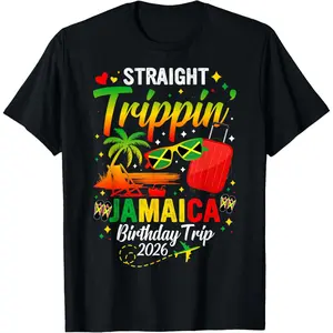 Straight Trippin' Jamaica Vacation 2026 Birthday Family Trip T-Shirt