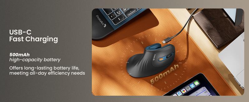 ProtoArc EK01 Plus Backlit Full Size Wireless Ergonomic Keyboard and EM11 NL Dual Bluetooth Vertical Mouse